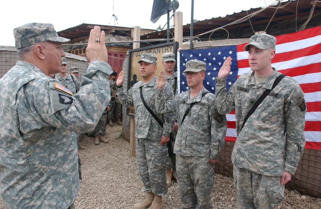 Richard A Cody enlistment oath soldiers US