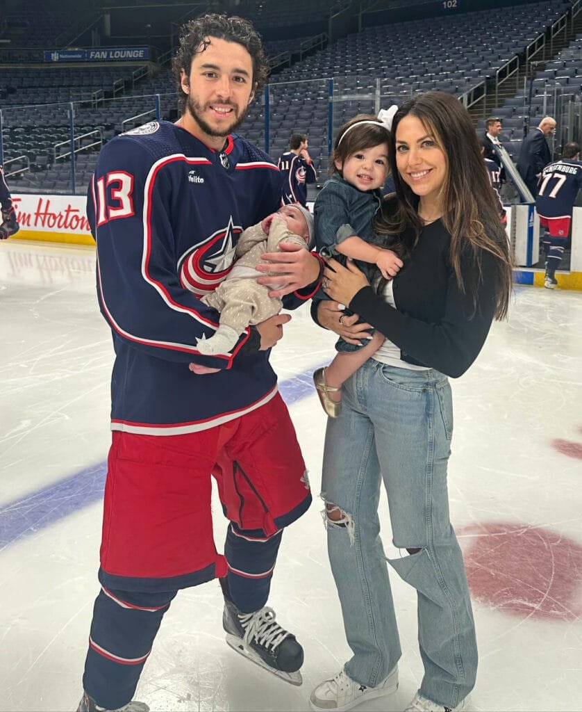 Johnny Gaudreau Daughter Noa Shows Off Hockey Skills in Cute Video With Johnny Sister Katie 02 JQUHqC